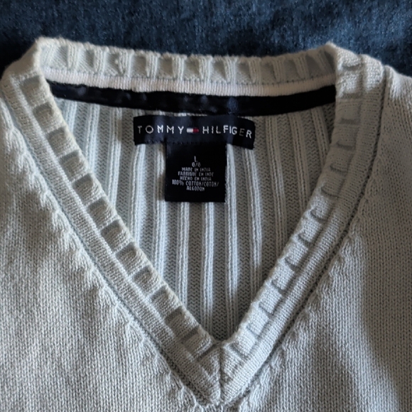 Tommy Hilfiger V-Neck Light Blue Sweater Vest - Picture 3 of 3